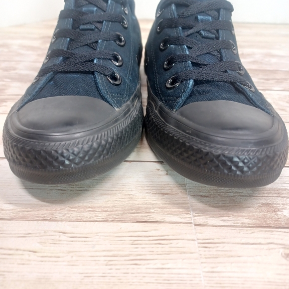 Converse All Stars Low Top Solid Black Sneakers Women's Canvas Shoes Size 6 - Picture 6 of 14